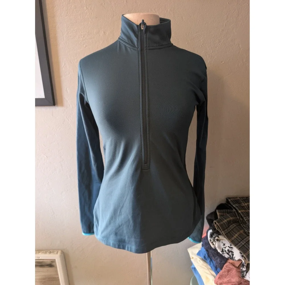Womens Teal Nike Dri Fit Running long sleeve half zip size M